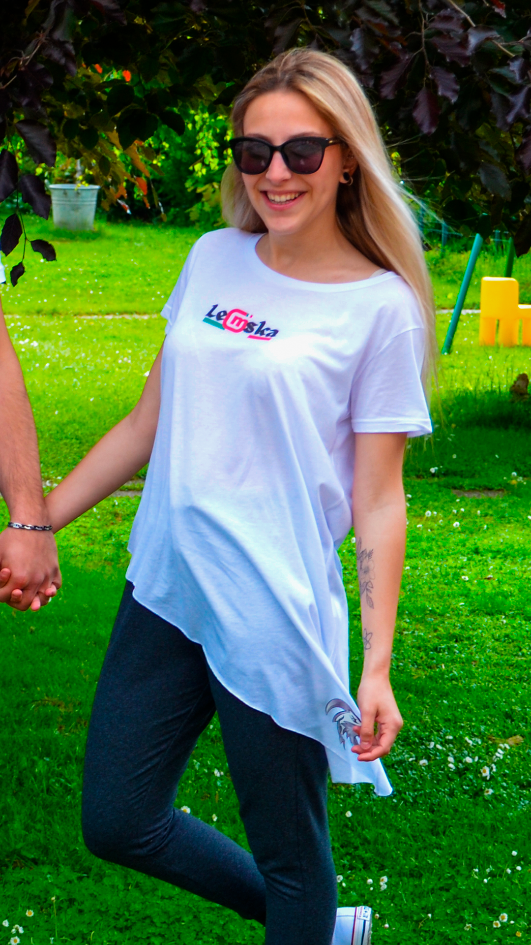 Maglia asimmetrica donna Leomska 100% Made in Italy