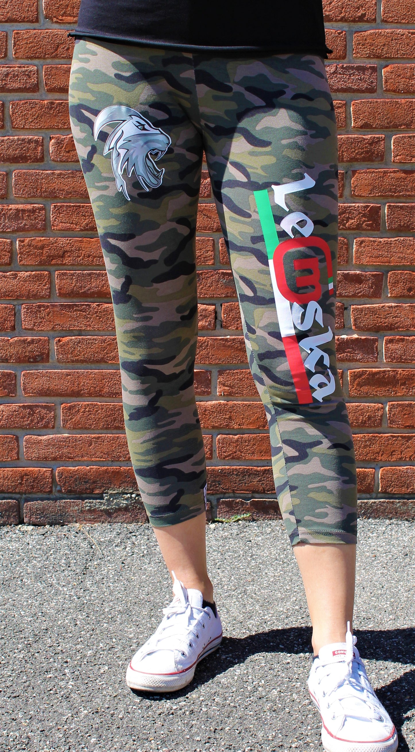 Leggings donna Leomska 3/4 militare 100% Made In Italy