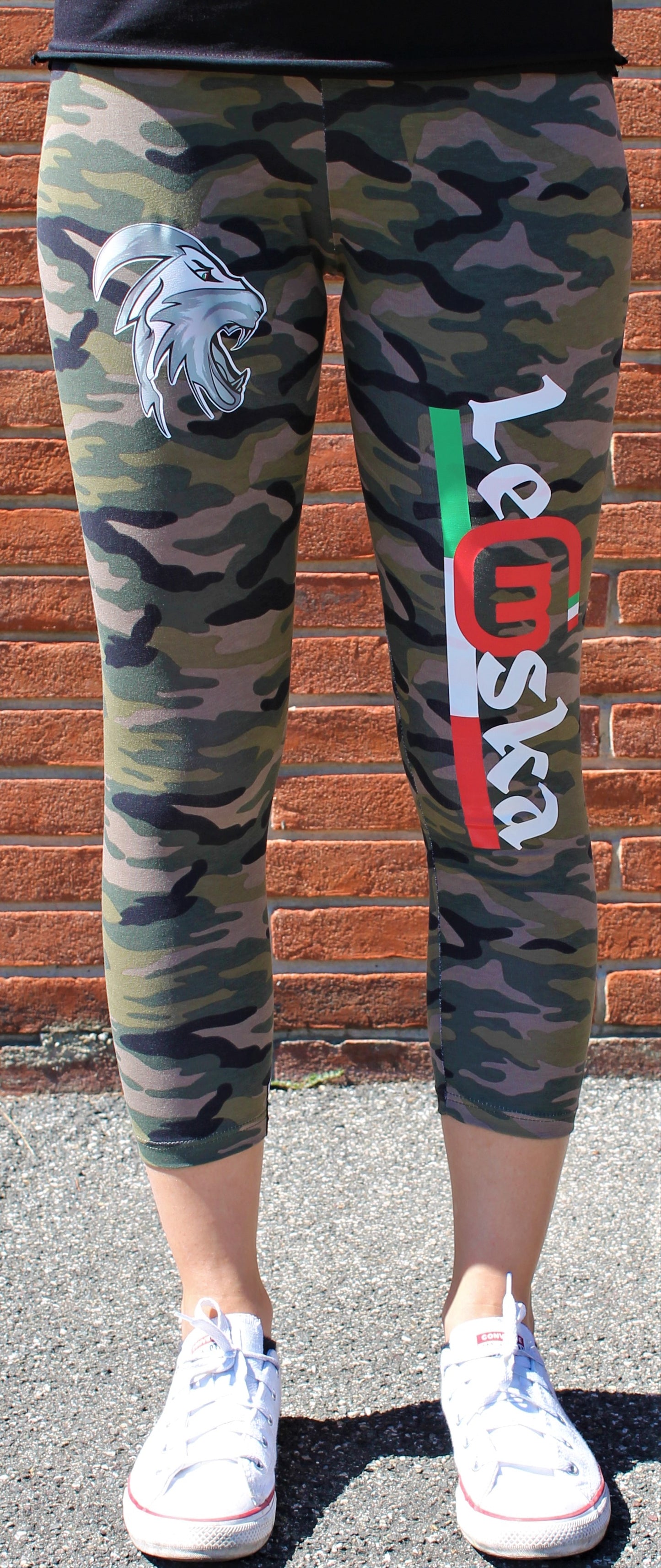 Leggings donna Leomska 3/4 militare 100% Made In Italy