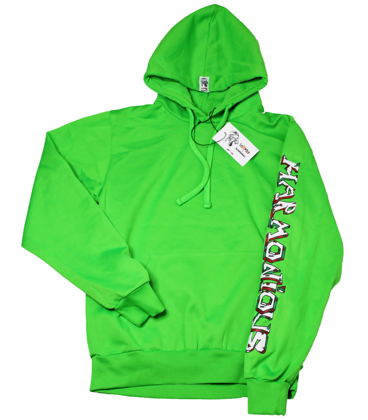 Felpa Verde Fluo "Harmonious" con cappuccio 280gr/m² 100%MadeInItaly