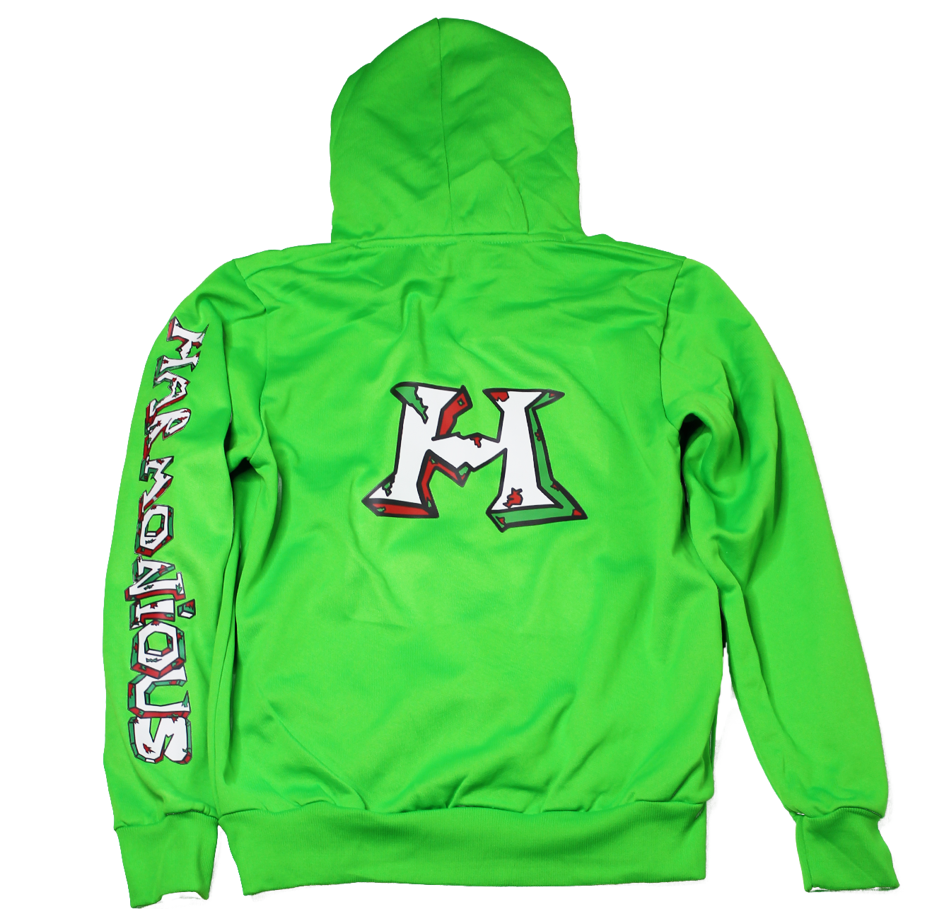 Felpa Verde Fluo "Harmonious" con cappuccio 280gr/m² 100%MadeInItaly