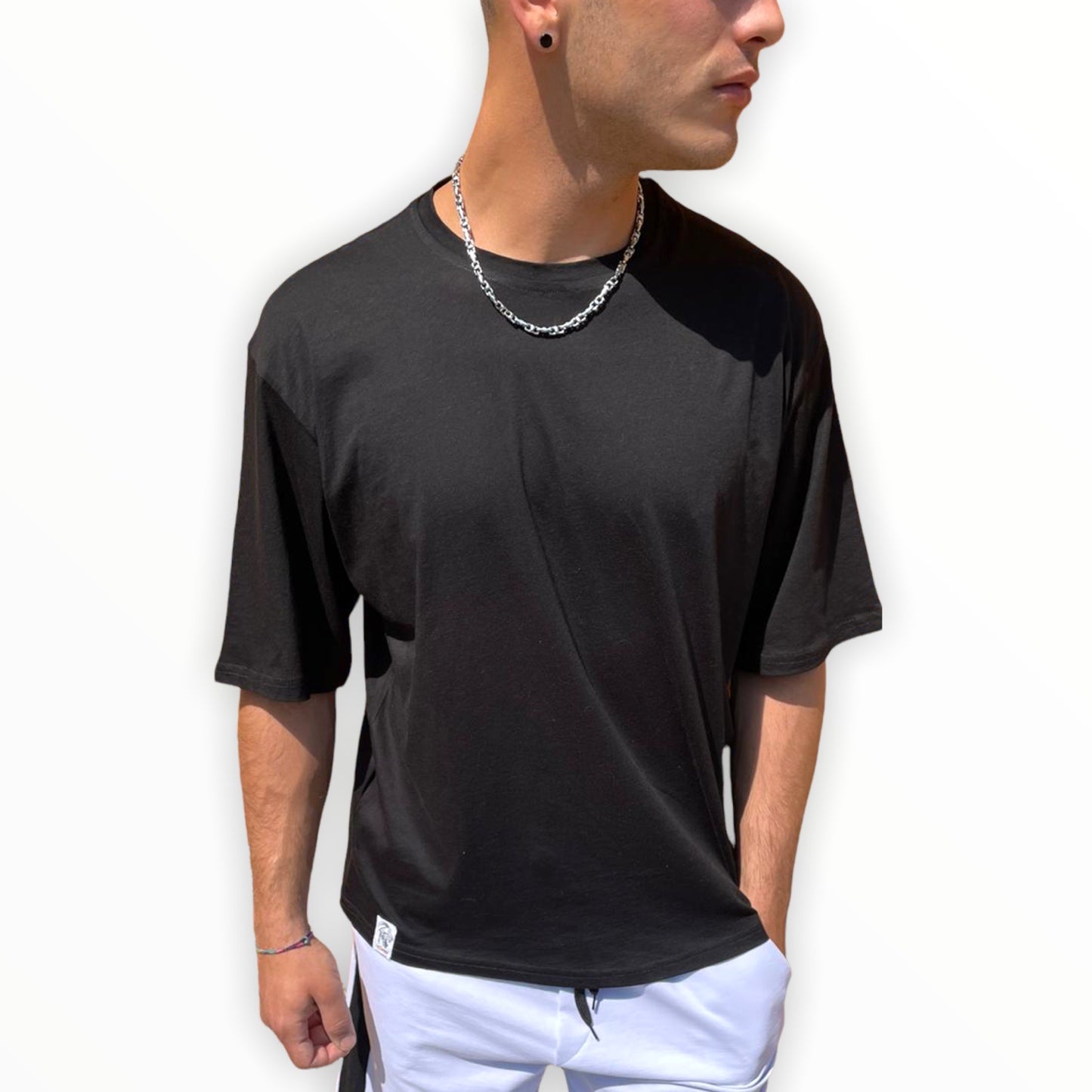 T-Shirt Neutra Oversize Prodotto 100% Made In Italy