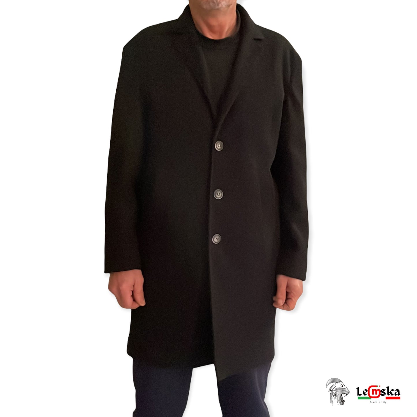 Cappotto Monopetto in panno di Cotone 100%Made in Italy