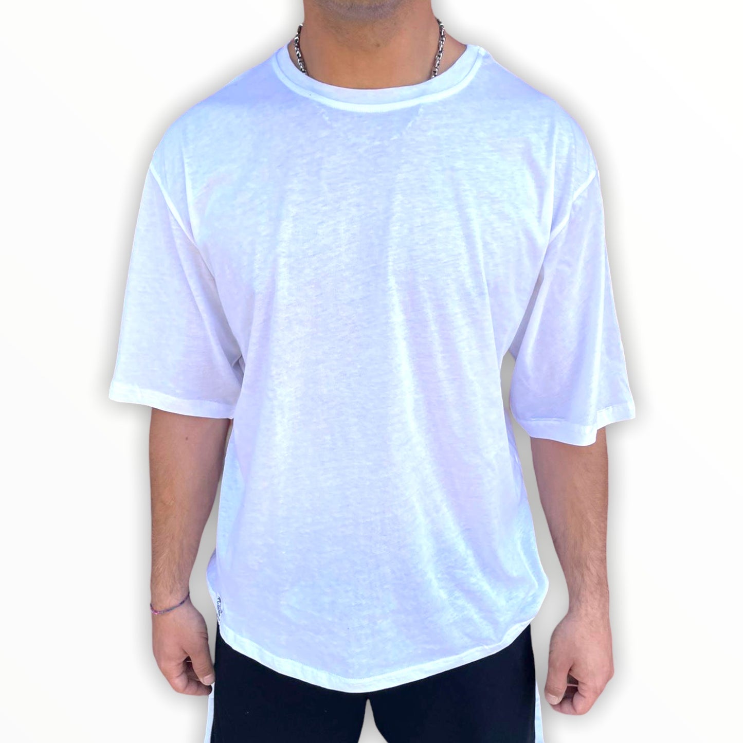 T-Shirt Neutra Oversize Prodotto 100% Made In Italy