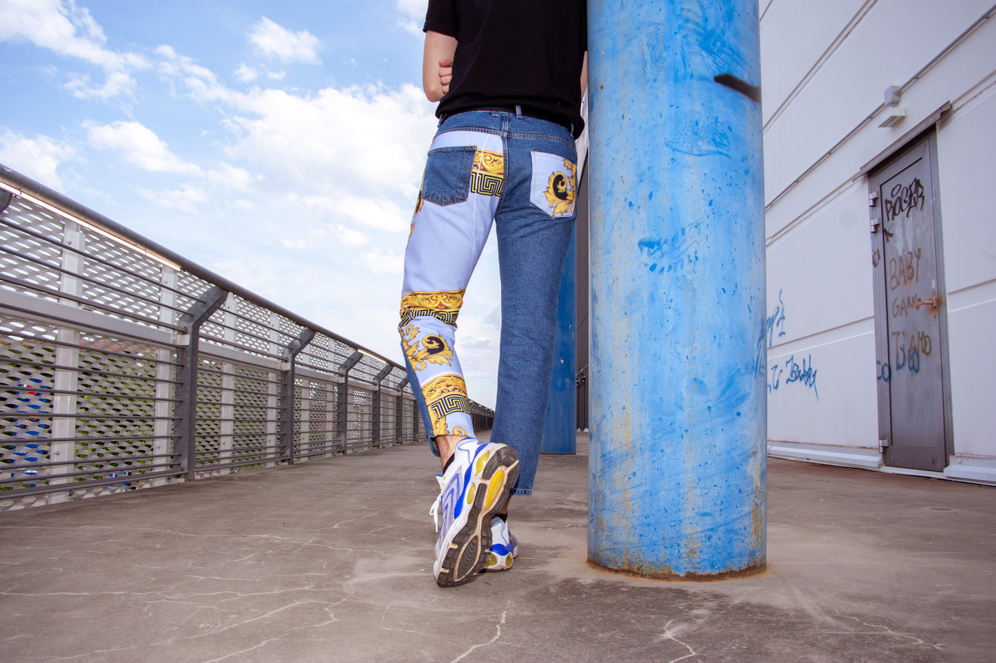 JEANS UOMO STAMPA BAROCCO SCURI Made in Italy