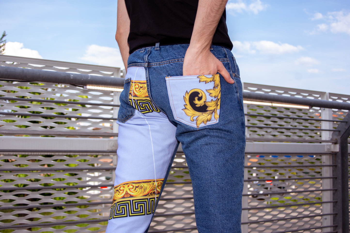 JEANS UOMO STAMPA BAROCCO SCURI Made in Italy
