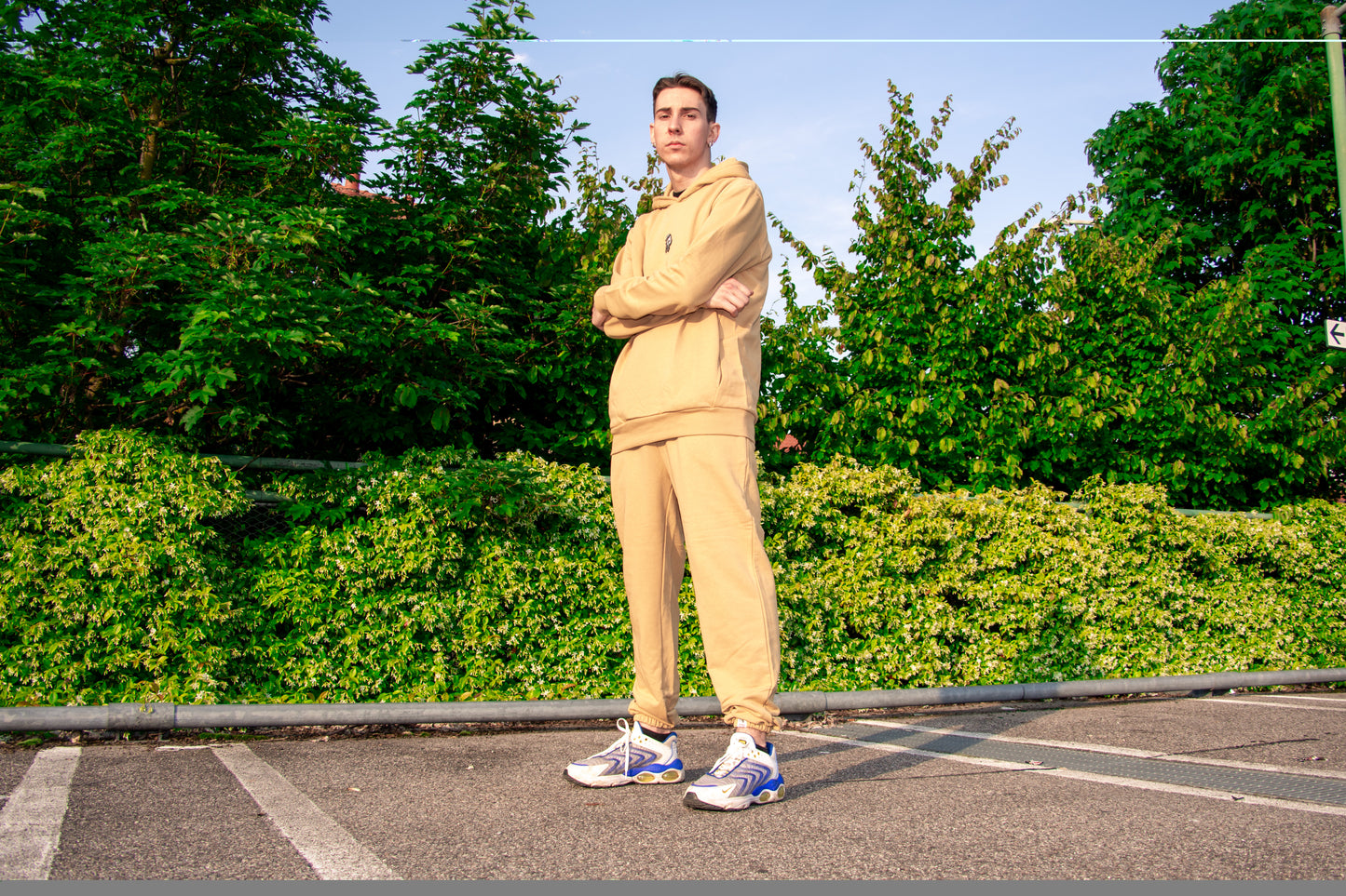 Felpa Street Cammello con Cappuccio 100% Cotone e 100% Made in Italy