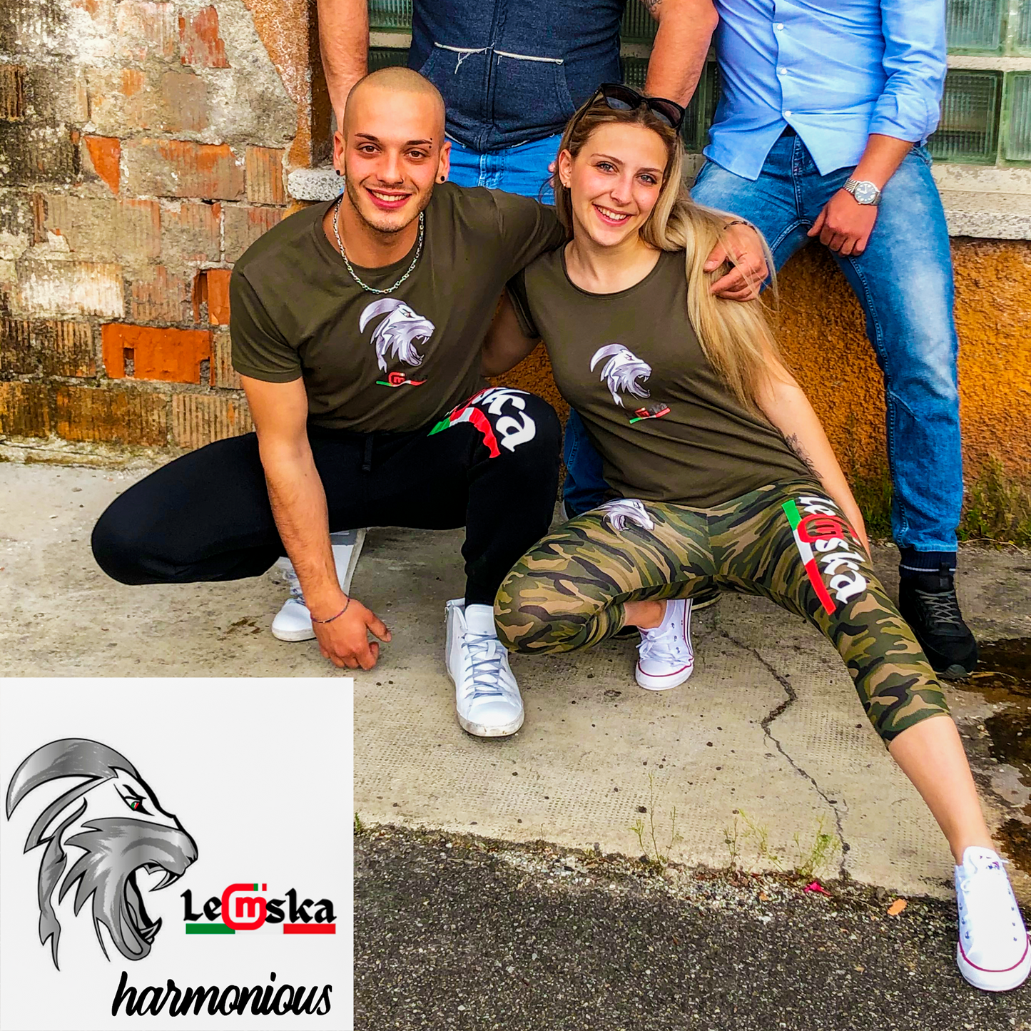 Leggings donna Leomska 3/4 militare 100% Made In Italy