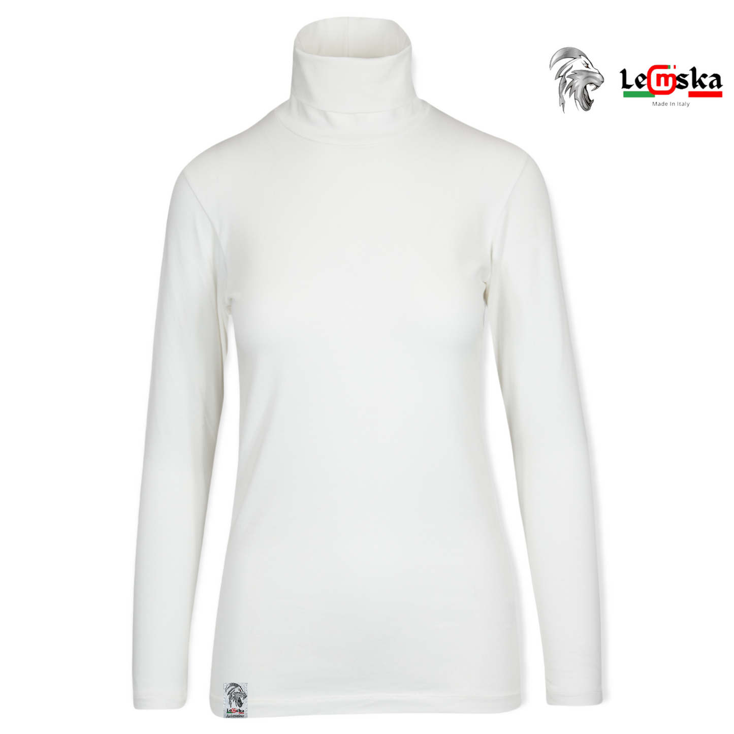 Maglia Elasticizzata Collo Dolce Vita Donna Made in Italy