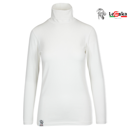 Maglia Elasticizzata Collo Dolce Vita Donna Made in Italy