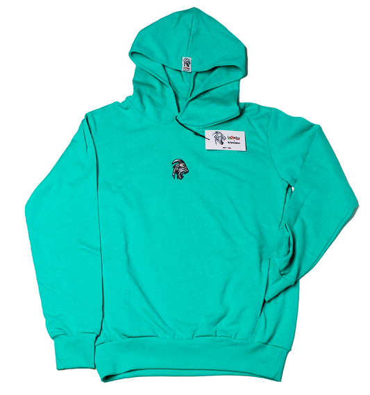 Felpa Street Acqua Marina con Cappuccio 100% Cotone e 100% Made in Italy