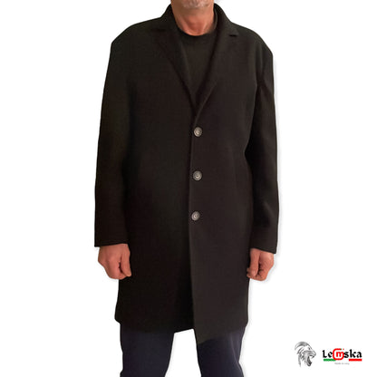 Cappotto Monopetto in panno di Cotone 100%Made in Italy