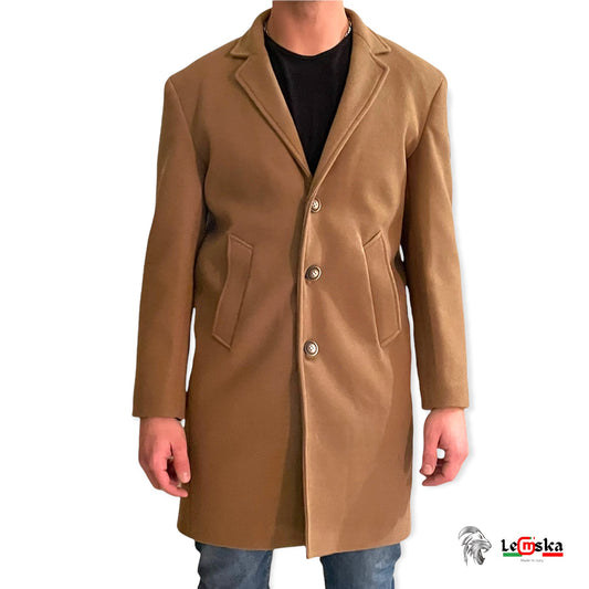Cappotto Monopetto in panno di Cotone 100%Made in Italy