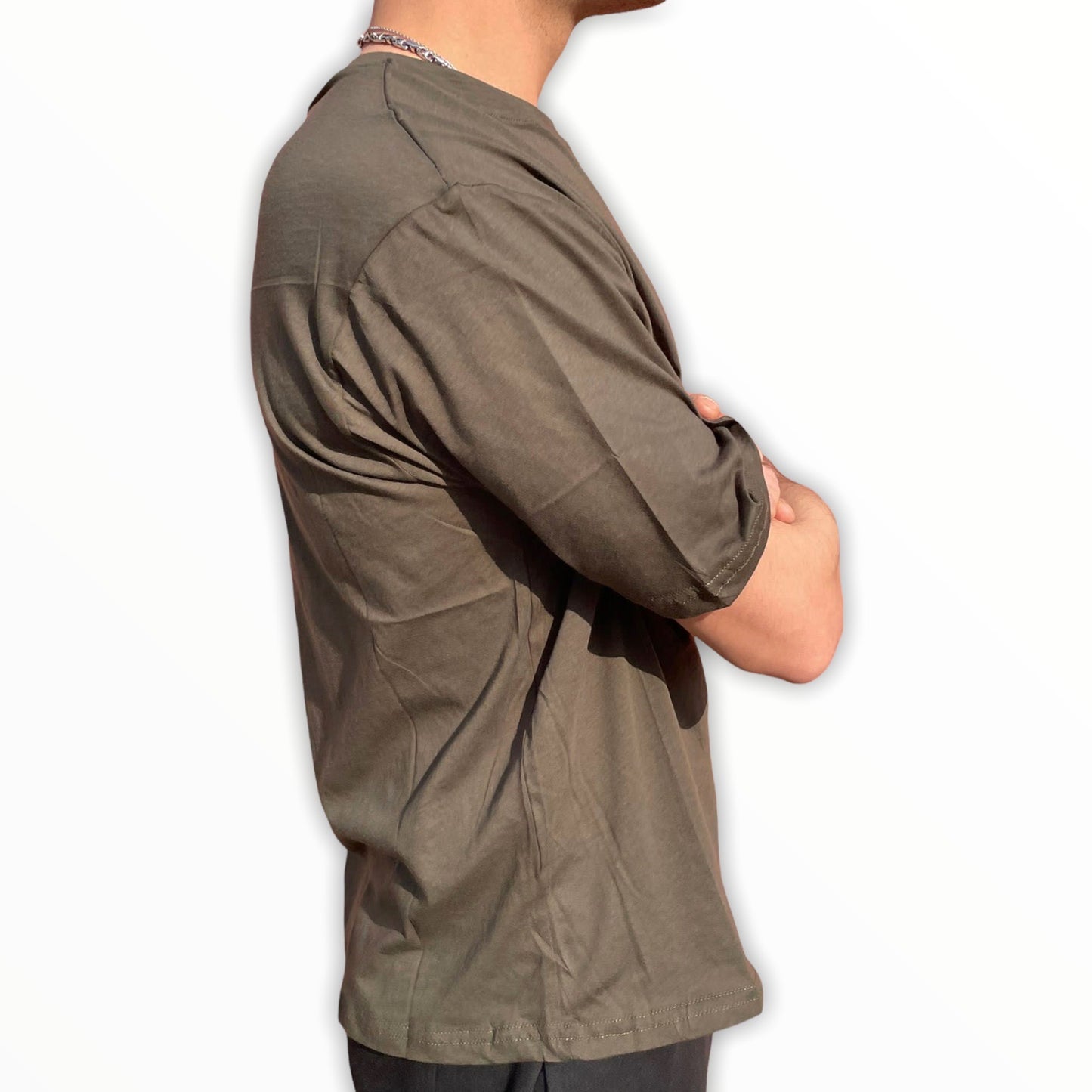 T-Shirt Neutra Oversize Prodotto 100% Made In Italy
