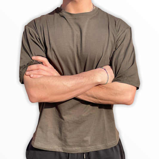 T-Shirt Neutra Oversize Prodotto 100% Made In Italy