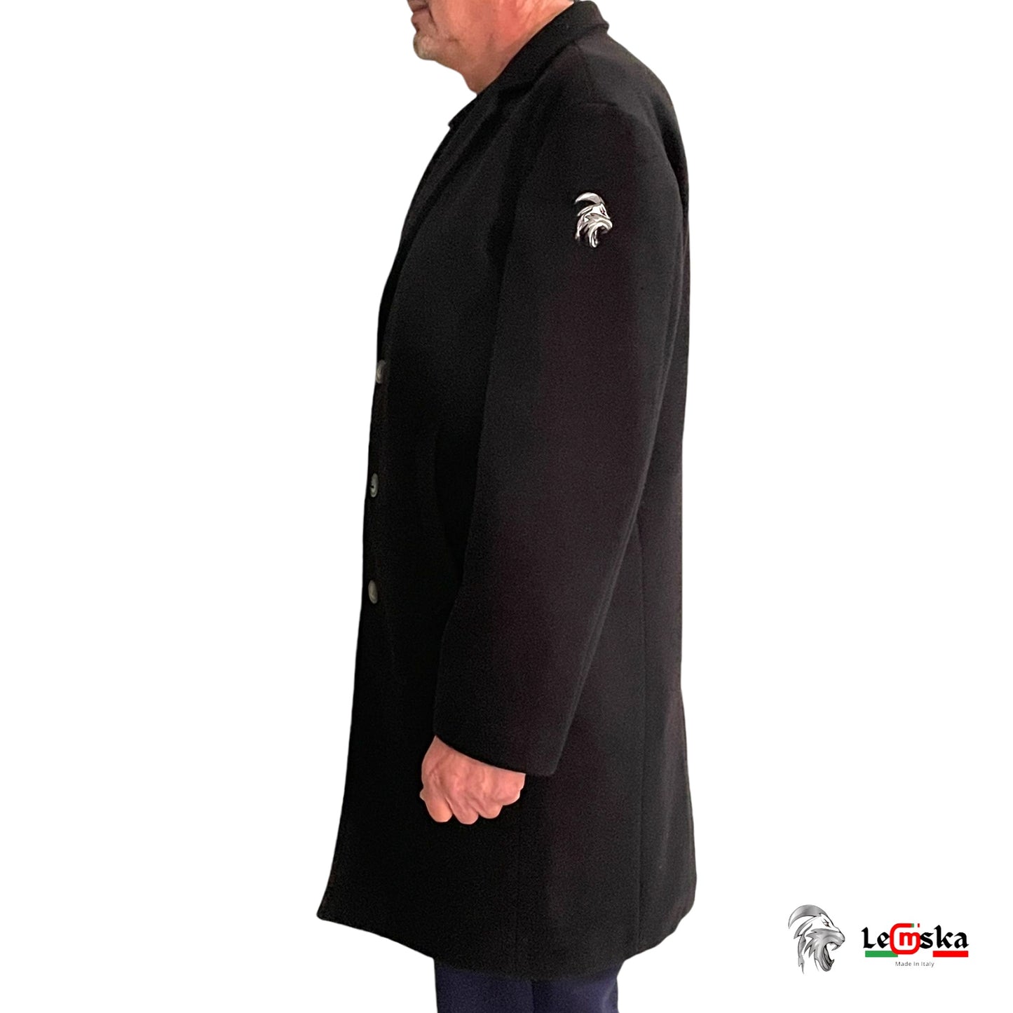 Cappotto Monopetto in panno di Cotone 100%Made in Italy