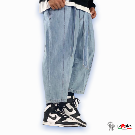 JAPAN SU TELA JEANS CON FIBBIE MADE IN ITALY